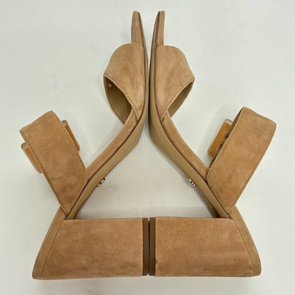 Sam Edelman Dalton Tan Suede Buckle Strap Block Heel Sandal 10 - Picture 5 of 12